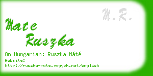 mate ruszka business card