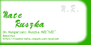 mate ruszka business card